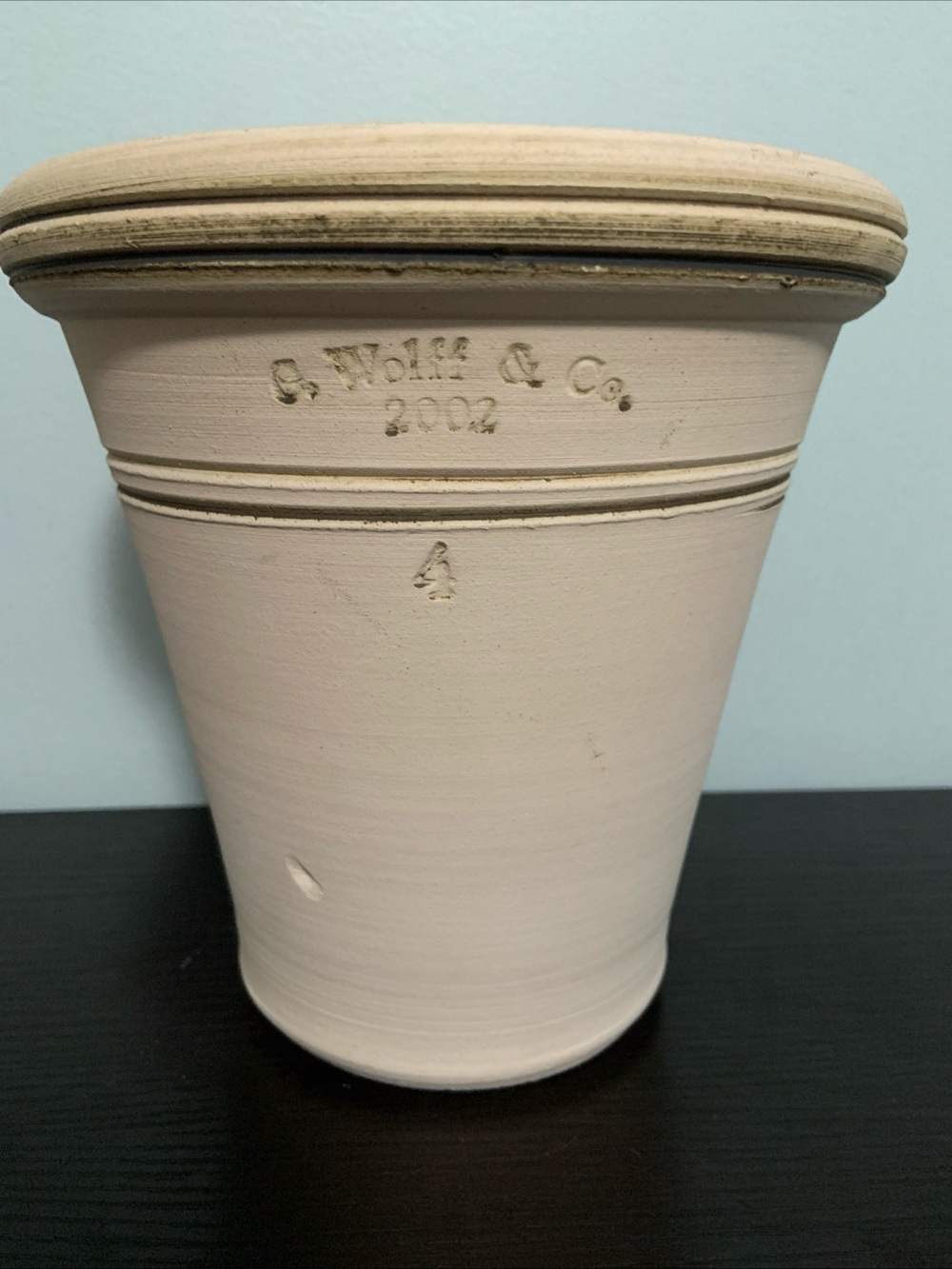 2002 Planter #4 by G. Wolff & Co.   7.25 inches Tall.